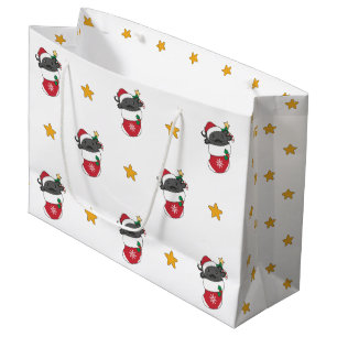 Sacola Para Presentes Grande Axolotl Natal Neve Animais de inverno Axolots