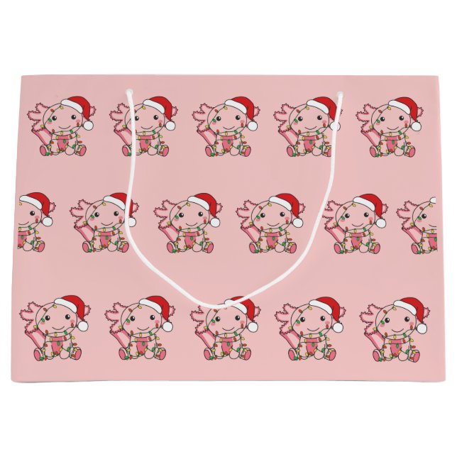 Sacola Para Presentes Grande Axolotls - Animais de inverno Axolotls - Grandes G (Frente)