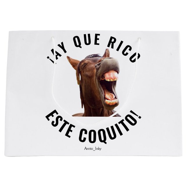 Sacola Para Presentes Grande Ay Que Rico Este Coquito! (Frente)
