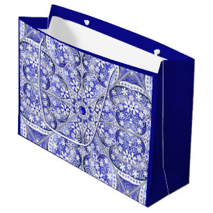 Sacola Para Presentes Grande Azul cerâmico de Grécia