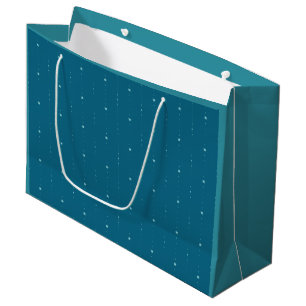 Sacola Para Presentes Grande Azul-Ceruliano - Barras-Presente das Estrelas Cain