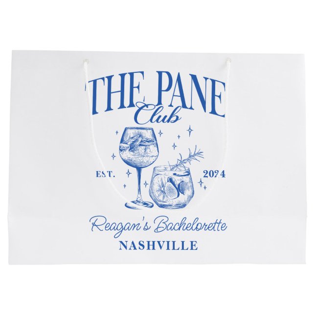 Sacola Para Presentes Grande Azul-coquetel retrovisor personalizado (Verso)