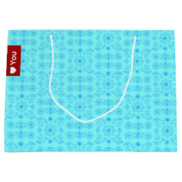 Sacola Para Presentes Grande Azul Delicado sobre Turquesa