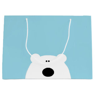 Sacola Para Presentes Grande Azul do urso polar