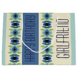 Sacola Para Presentes Grande Azul Escuro E Claro Padrão