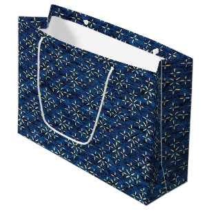 Sacola Para Presentes Grande Azul Indigo Japonês