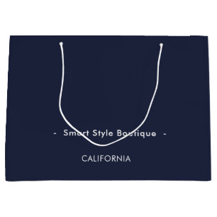 Sacola Para Presentes Grande Azul Marinho de luxo minimalista