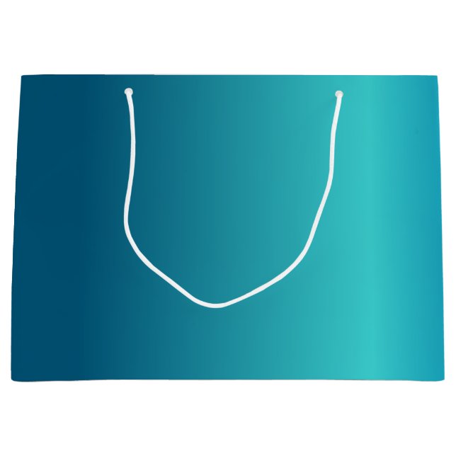 Sacola Para Presentes Grande Azul metálico (Frente)