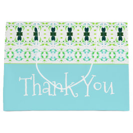 Sacola Para Presentes Grande Azul Teal e Verde limão