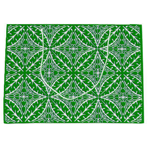 Sacola Para Presentes Grande azulejos marroquinos - esmerald verde e branco