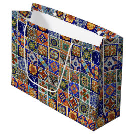 Sacola Para Presentes Grande Azulejos Talavera Fe Southwest Estilo Colorido