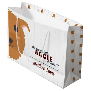 Sacola Para Presentes Grande Baby Boy Aggie Dog Maroon