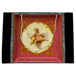 Sacola Para Presentes Grande Baby Cherub Holiday Joy