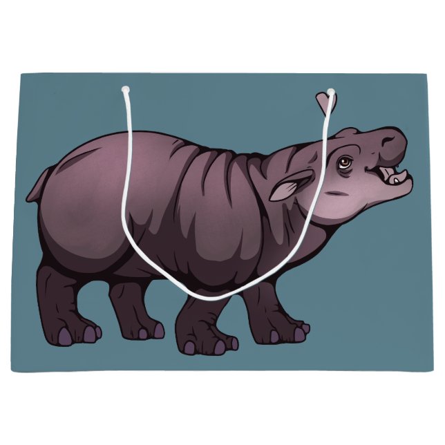 Sacola Para Presentes Grande Baby Pigmy Hippo (Frente)