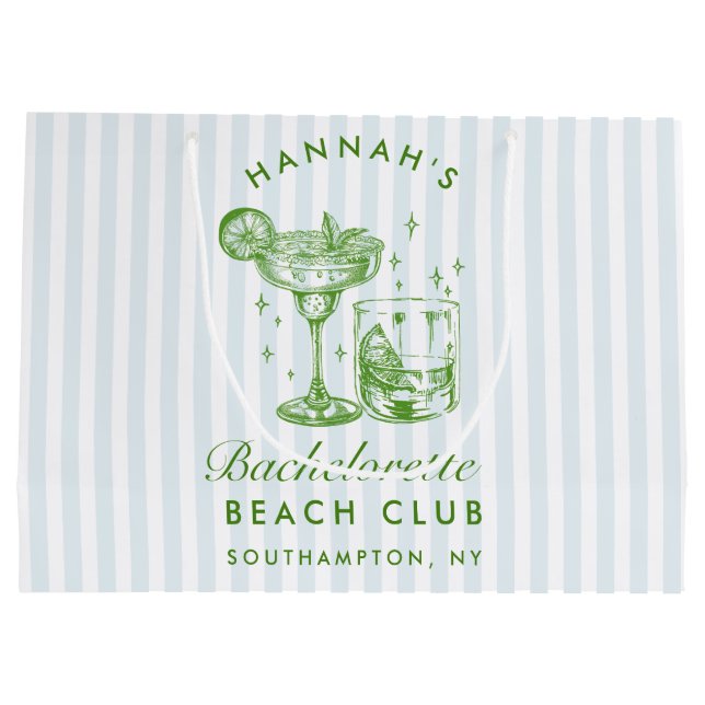 Sacola Para Presentes Grande Bachelorette Azul de Imagem Moderna (Verso)