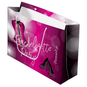 Sacola Para Presentes Grande Bachelorette de Lingerie glamourosa Barco Rosa Q