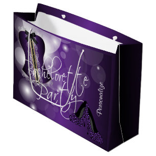 Sacola Para Presentes Grande Bachelorette de Lingerie glamourosa Purple Bokeh