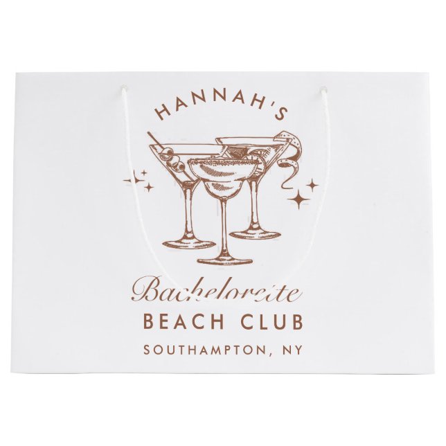 Sacola Para Presentes Grande Bachelorette Retro Brown Coctail (Frente)