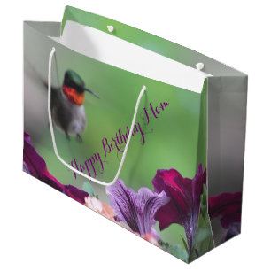 Sacola Para Presentes Grande Bag de Aniversário do Hummingbird