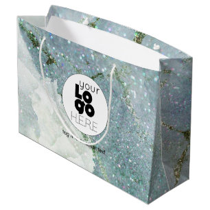 Sacola Para Presentes Grande Bag de Compras de Papel Marble XL com brilho perso