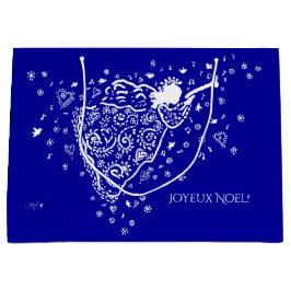 Sacola Para Presentes Grande Bag de presente de anjo azul e branco