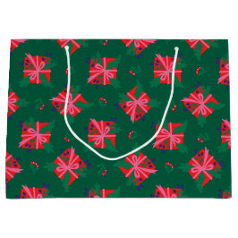 Sacola Para Presentes Grande Bag de presente de feriado verde