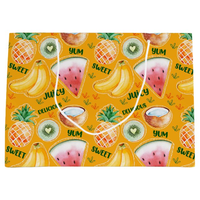 Sacola Para Presentes Grande Bag de presente de Fruta tropical (Frente)