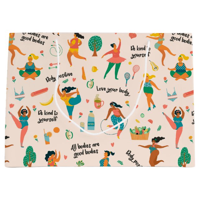 Sacola Para Presentes Grande Bag de Presente de Positividade Corporal (Frente)