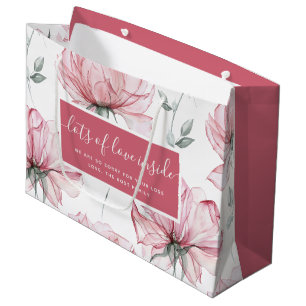 Sacola Para Presentes Grande Bag de presente de simpatia floral por aquarelas