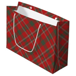 Sacola Para Presentes Grande Bag de presente de Xadrez Verde Vermelho
