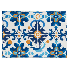 Sacola Para Presentes Grande Bag de presente decorativo azul e castanho