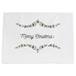 Sacola Para Presentes Grande Bag de presente Natal Watercolor Holly