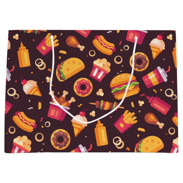 Sacola Para Presentes Grande Bag de presentes de Comida rápida (Frente)