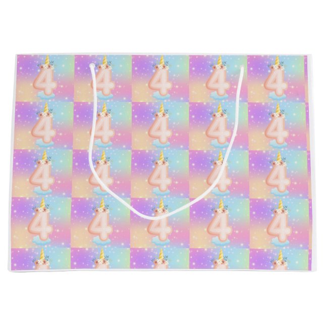 Sacola Para Presentes Grande Bag de presentes de número de festas mágicas (Frente)