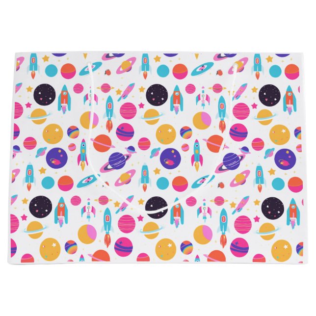 Sacola Para Presentes Grande Bag de presentes padrão de espaço gerado pelo AI (Frente)