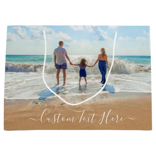 Sacola Para Presentes Grande Bag de presentes personalizado com suas fotos e te (Frente)