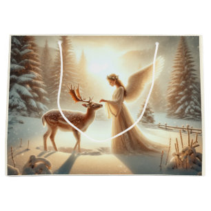 Sacola Para Presentes Grande Bag do Anjo de Natal Elegante