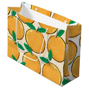 Sacola Para Presentes Grande Bag do Padrão Laranja Cutie