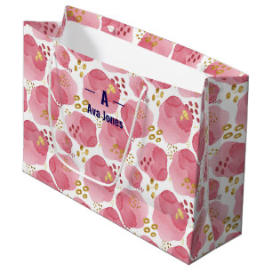 Sacola Para Presentes Grande Bag Floral de Presente Cor-de-Rosa Personalizada -
