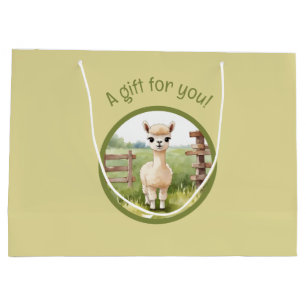 Sacola Para Presentes Grande Bag Gift Alpaca Cute