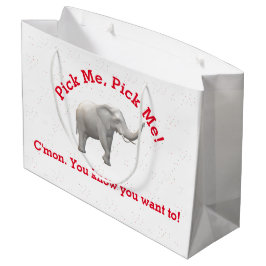 Sacola Para Presentes Grande Bag Gift de Elefante Branco Bonito