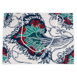 SACOLA PARA PRESENTES GRANDE BAG GIFT IMPRESSÃO FLORAL CHINÊS