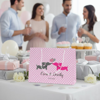 Sacola Para Presentes Grande Bag Personalizada para Beijar Dachshund Wedding