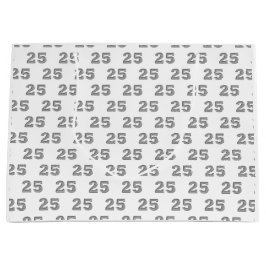 Sacola Para Presentes Grande Bagagens de Presente de Aniversário do 25 Silver