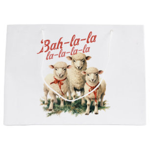 Sacola Para Presentes Grande Bah La La Cute Retro Christmas Shea
