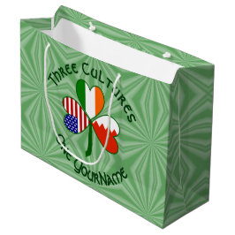 Sacola Para Presentes Grande Bahrain Ireland USA Shamrock Flag Personalizado