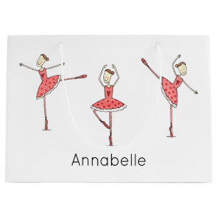 Sacola Para Presentes Grande Bailarina Personalizada Dançarina de Ballet
