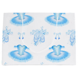 Sacola Para Presentes Grande Balé Azul, Tutu e Calçados Ponteiro