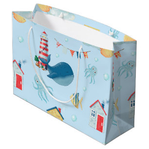 Sacola Para Presentes Grande Baleia Whimsical