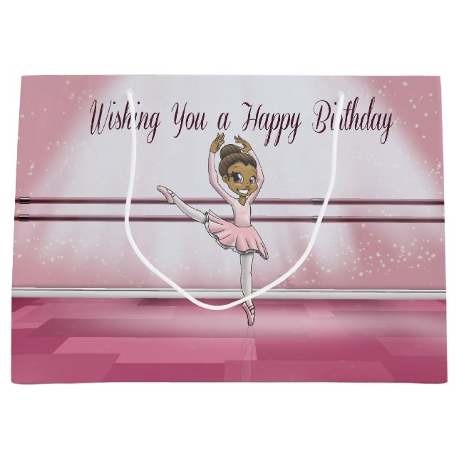 Sacola Para Presentes Grande Ballerina Americana Africana (Frente)